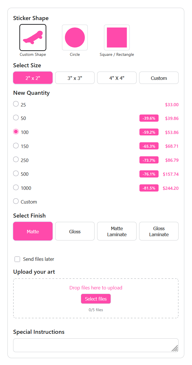 Pink Stickers
