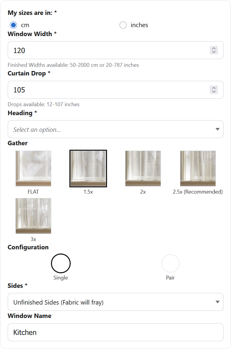 Customizable Curtains